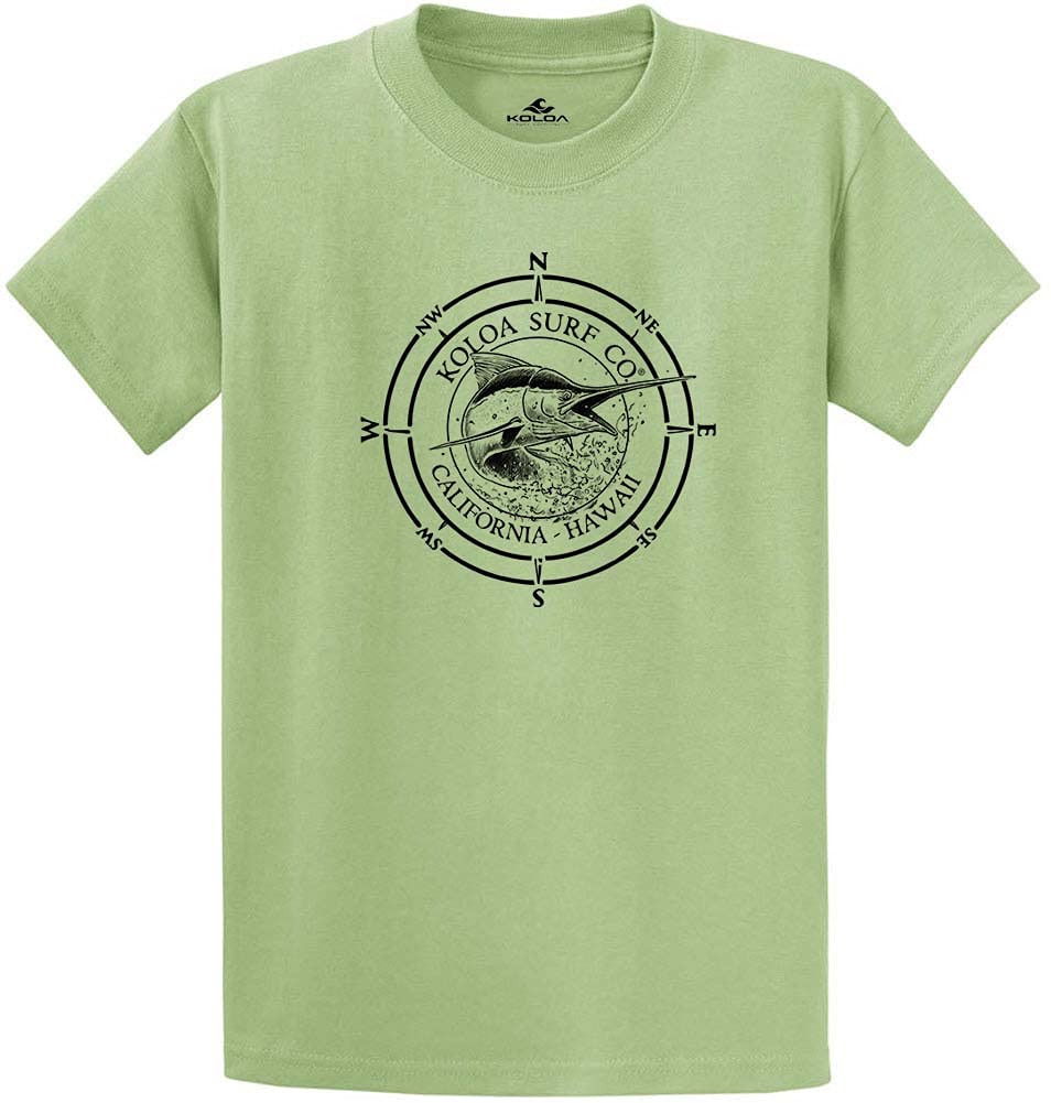 Koloa Surf Graphic Heavyweight Cotton T-Shirt for Men - Regular, Big & Tall Sizes - Comfortable Casual Wear for Beach, Surfing & Everyday Outfits