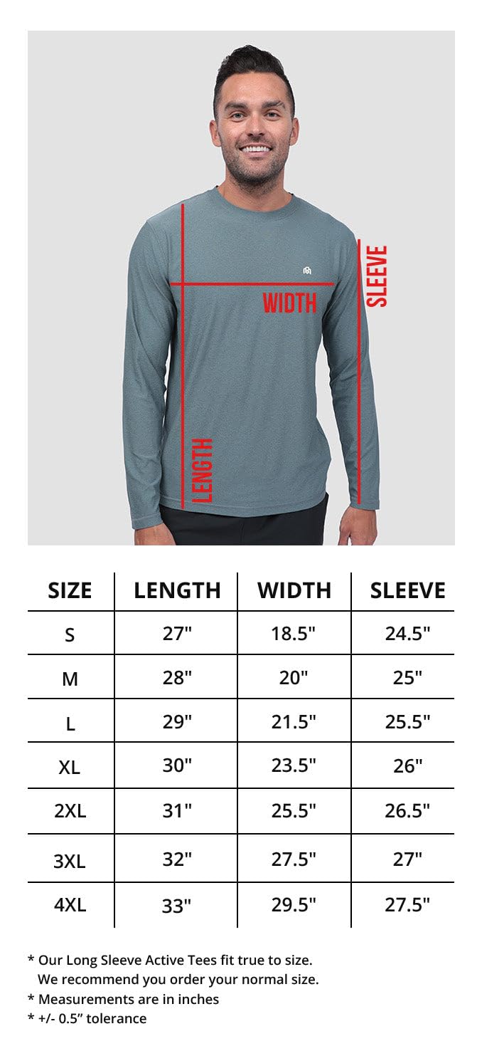 Men's Long Sleeve Athletic Shirt - Dri-Fit Performance Workout Tee (Sizes S-4XL) | Gym, Running & Outdoor Sports Apparel