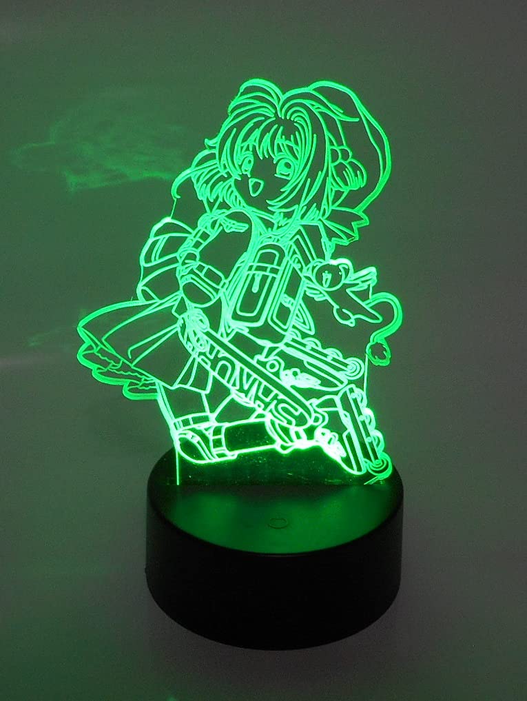 Card Captor Sakura Anime Roller Blade LED Night Light - 3D Laser Engraved Acrylic Desk Lamp with Cool Lighting Effects | Perfect for Bedroom Decor, Anime Fan Gifts & Collectible Display