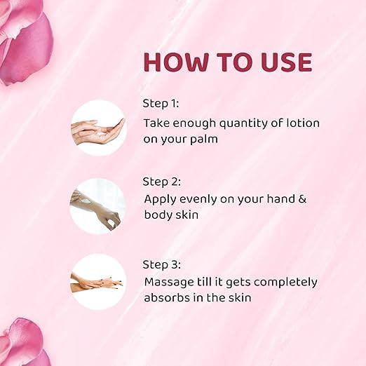 Rose Moisturizing Hand & Body Lotion with Shea Butter & Hyaluronic Acid - 125ml for Smooth, Hydrated Skin | Pack of 1 | Perfect for Dry Skin Care, Daily Moisturizing & Gift Sets