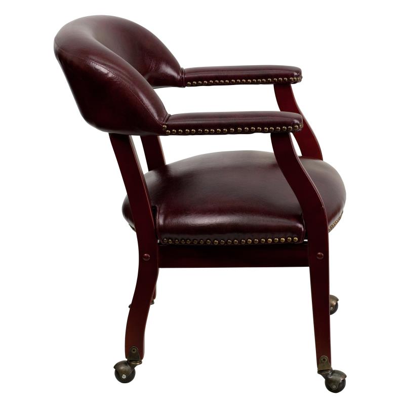 Premium FLASH Vinyl Conference Chair with Accent Nailhead Trim & Smooth-Rolling Casters - Ergonomic Office Chair for Executive Meetings, Home Office & Professional Workspaces