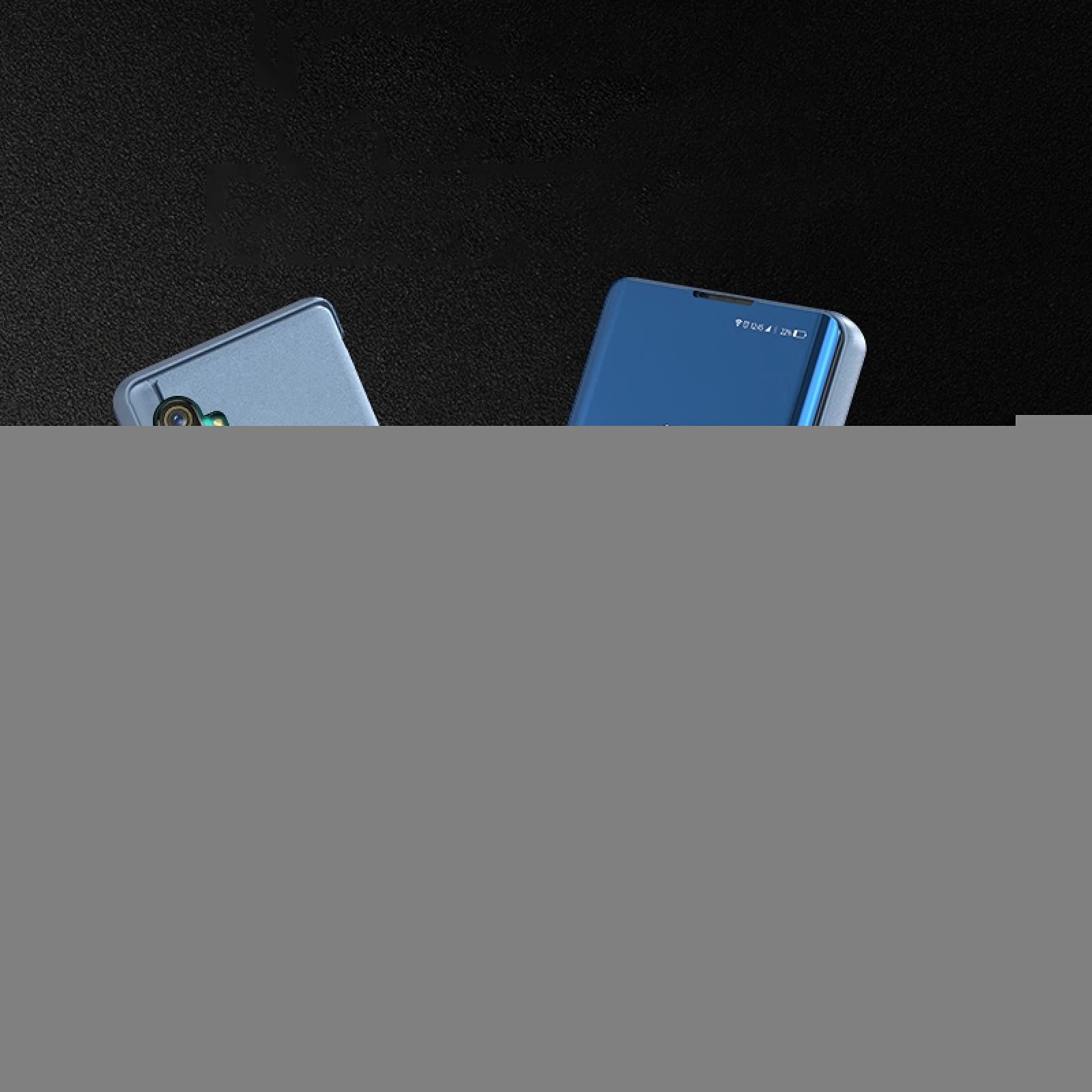 Oppo Realme XT / K5 / X2 Mirror Flip Leather Phone Case with Stand - Blue | Premium Protective Cover for Daily Use & Travel