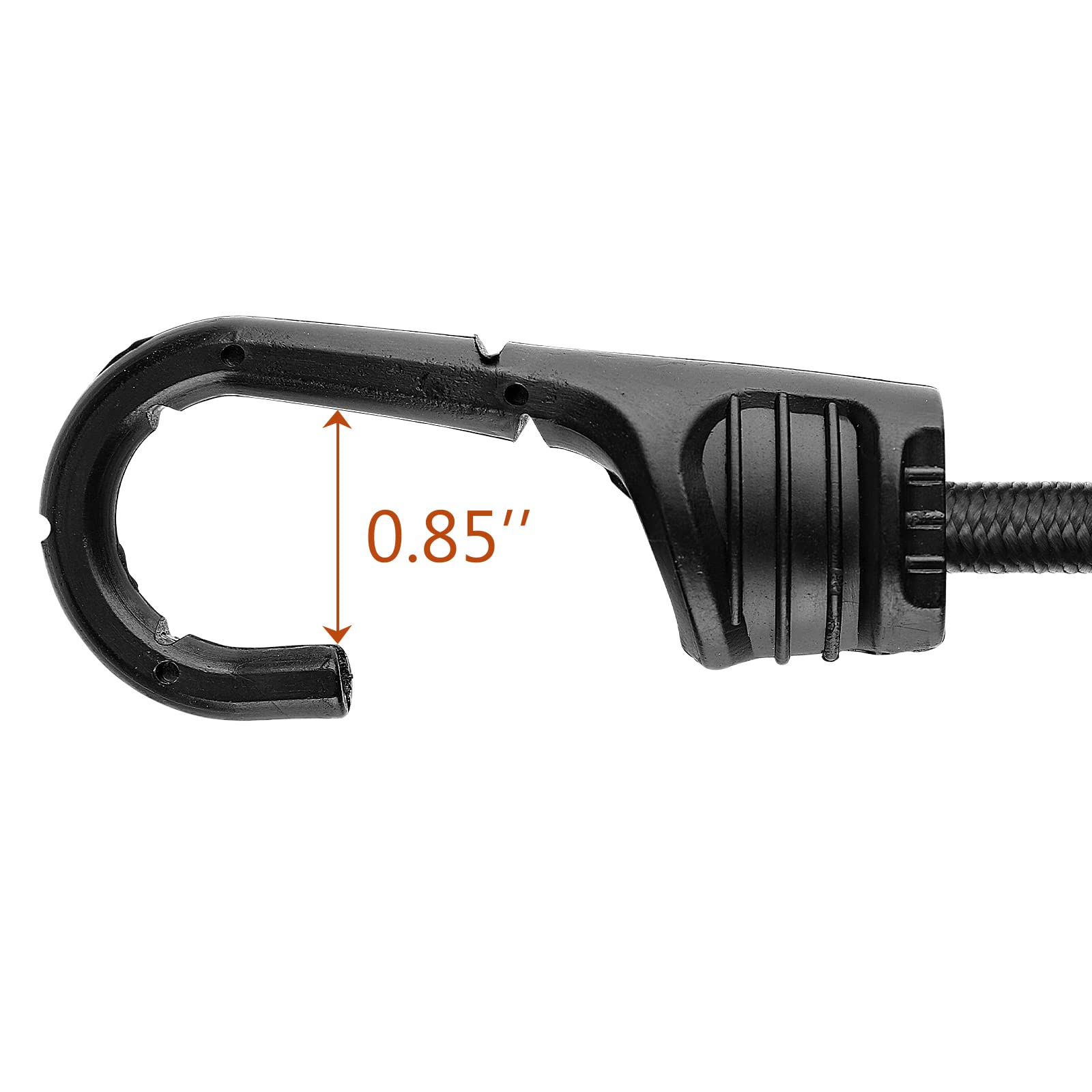 32 Inch Heavy Duty Black Bungee Cords with Hooks - 1 Pack for Camping, Truck Tie Downs, Cargo Securing & Outdoor Gear Organization