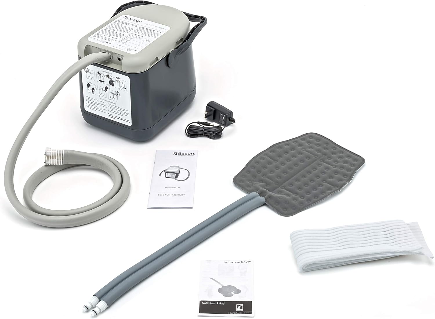 Ossur Cold Rush Compact Cold Therapy Machine System with Pads - Portable Ice Therapy for Knee, Shoulder & Joint Pain Relief - Perfect for Post-Surgery Recovery & Sports Injuries
