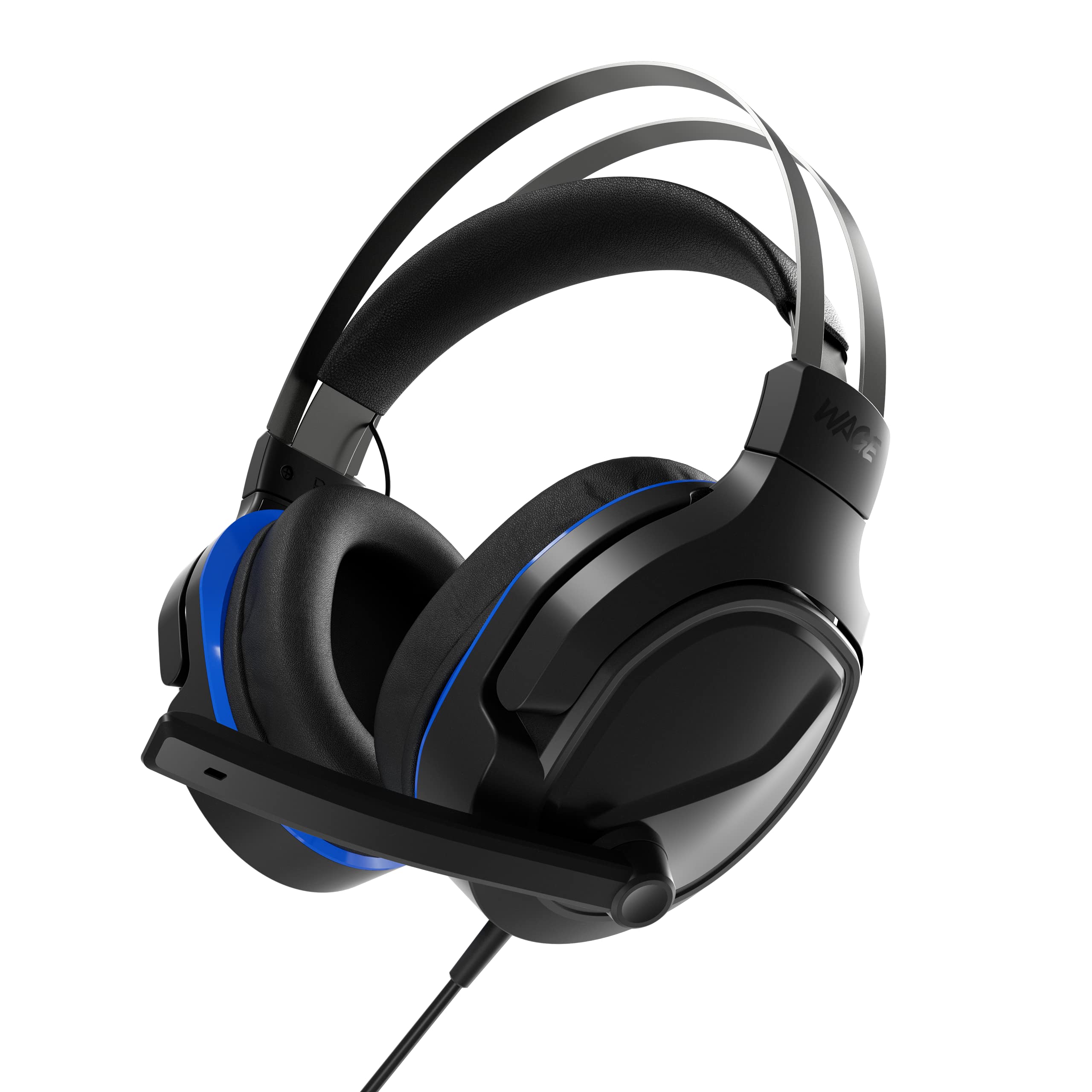 Wage Pro Universal Wired Gaming Headset with Noise Cancelling Mic - Black & Blue for PC, PS4, Xbox, Nintendo Switch - Perfect for Online Gaming & Streaming