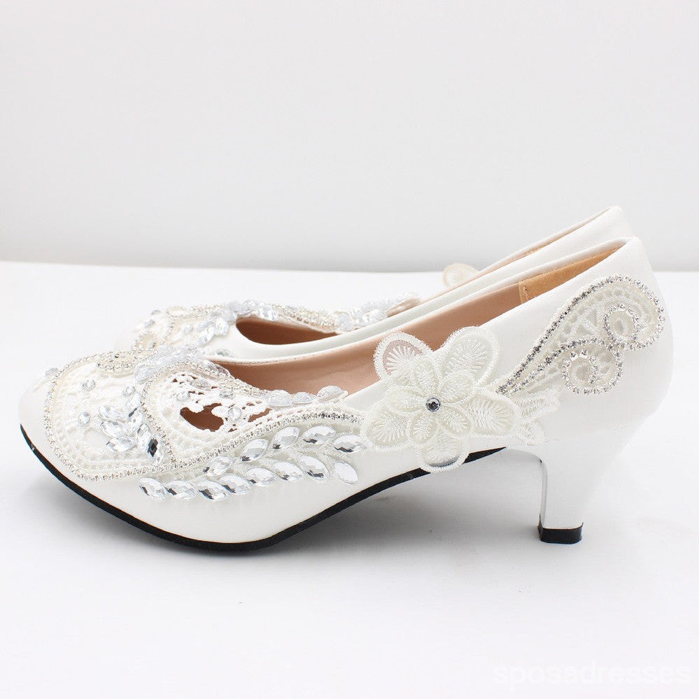 Elegant White Sequin Bridal Shoes for Women - Matching Wedding Dress High Heels, Large Size Comfortable Heels for Bride, Perfect for Wedding Ceremony & Reception