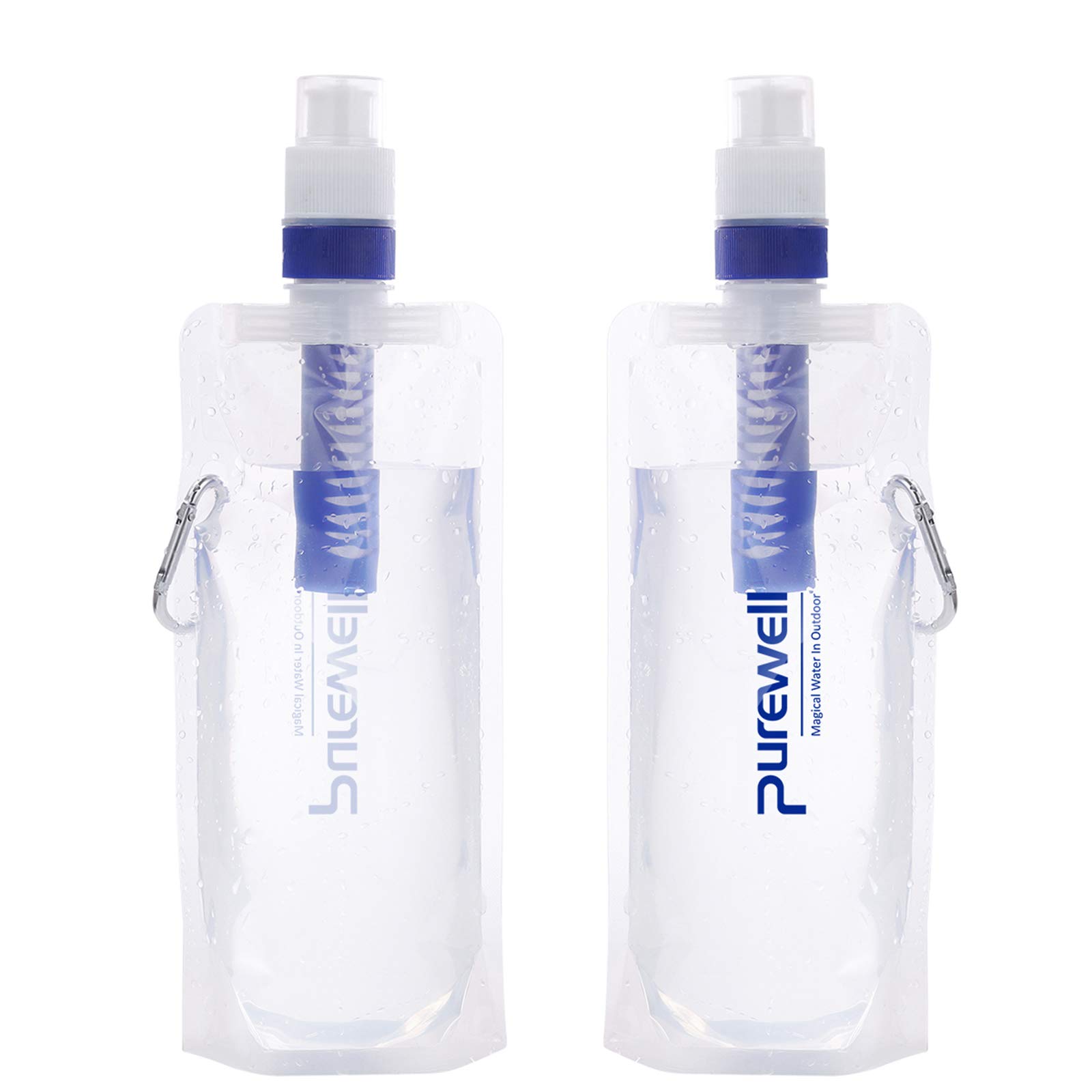 Collapsible Water Filter Bottle for Hiking & Camping - Portable BPA-Free Water Purifier with Built-in Filter, Lightweight & Leakproof - Perfect for Outdoor Adventures, Emergency Preparedness & Travel