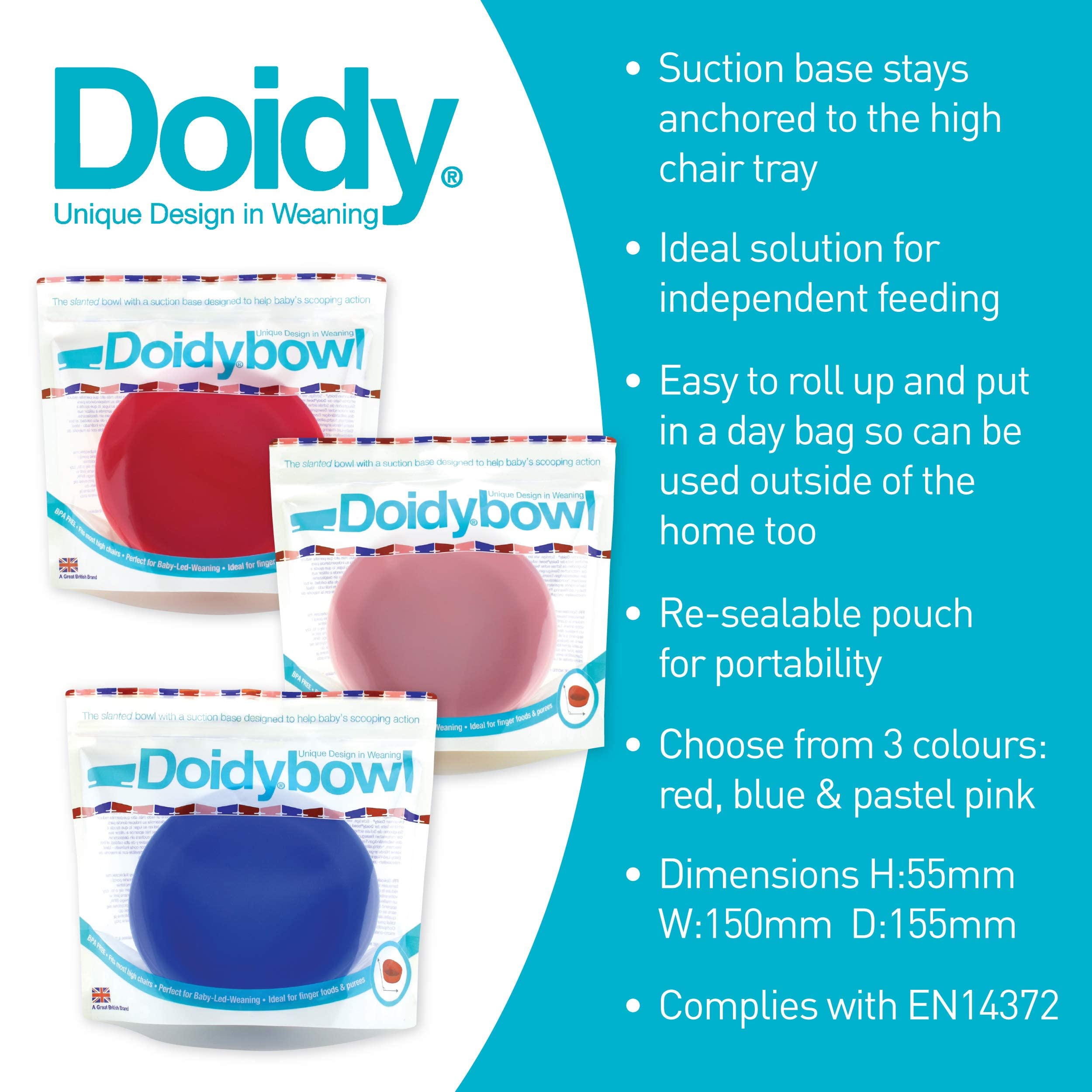 **Doidy Cup and Bowl Gift Set for Babies 6 Months+ | Silicone Non-Slip Suction Bowl & Open Cup | Baby Weaning, Feeding & Learning to Eat & Drink Essentials | Perfect for Baby Food, Snacks & Mealtime (Turquoise)**