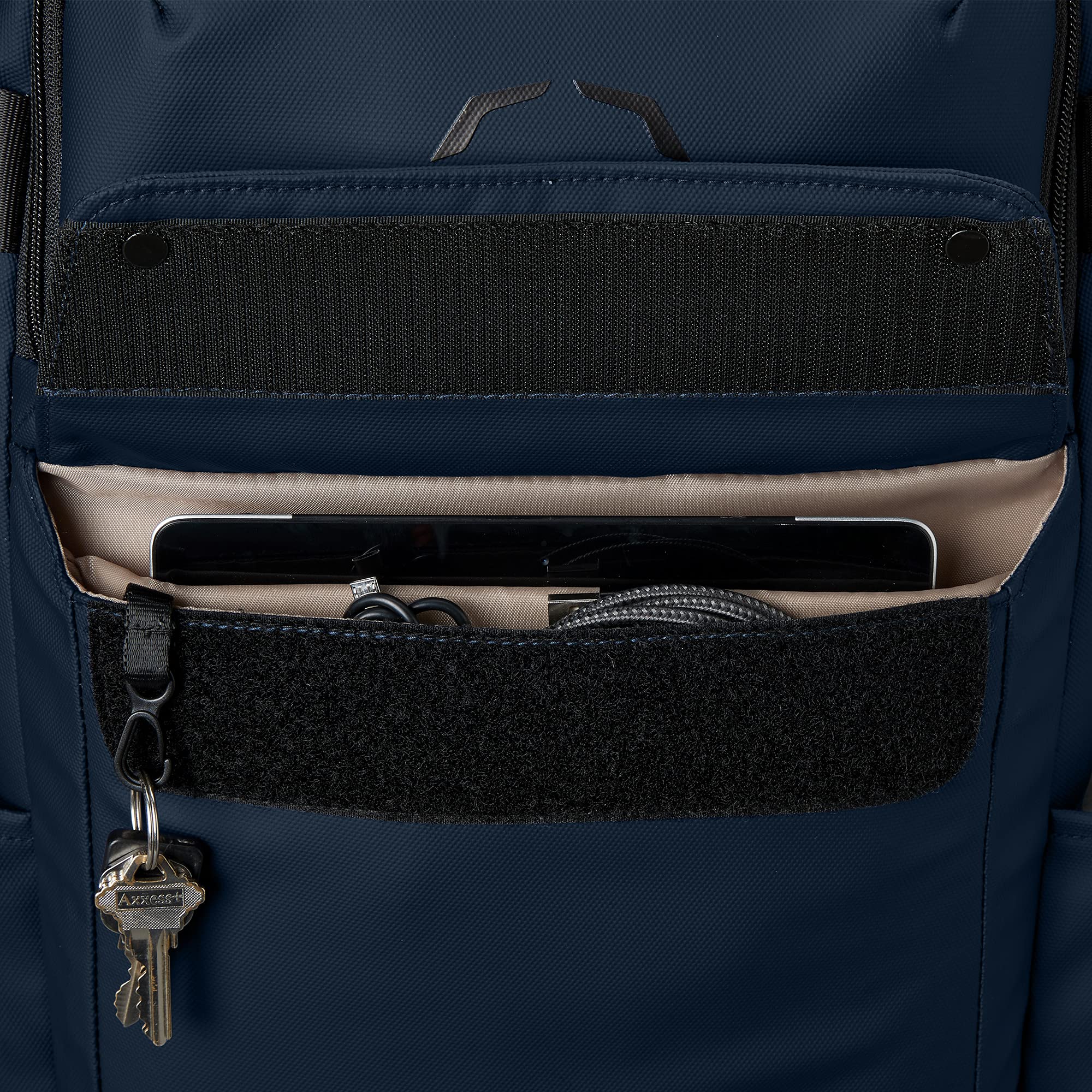 EvoShield Exec Backpack for Men - Durable Navy Blue Laptop Backpack with USB Charging Port, Perfect for Business Travel, Work & College