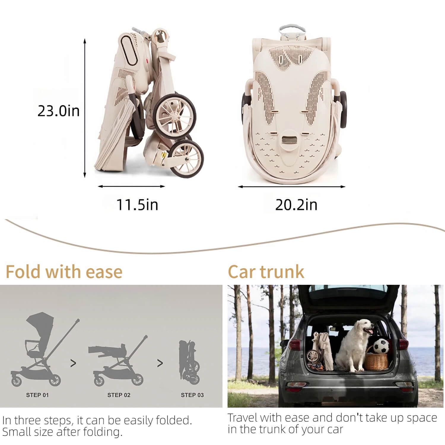 Lightweight Folding Stroller Wagon for Baby & Toddler Travel - 360° Reversible Seat, Adjustable Canopy with Storage Basket | Compact Umbrella Stroller for Airplane, Park, Beach & Shopping Trips