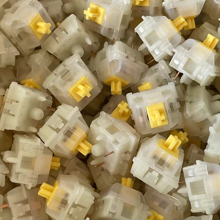 Gateron Milky Yellow Linear Mechanical Keyboard Switches (100-Pack) - Smooth & Quiet for Gaming & Typing | Perfect for DIY Custom Keyboards & Office Use