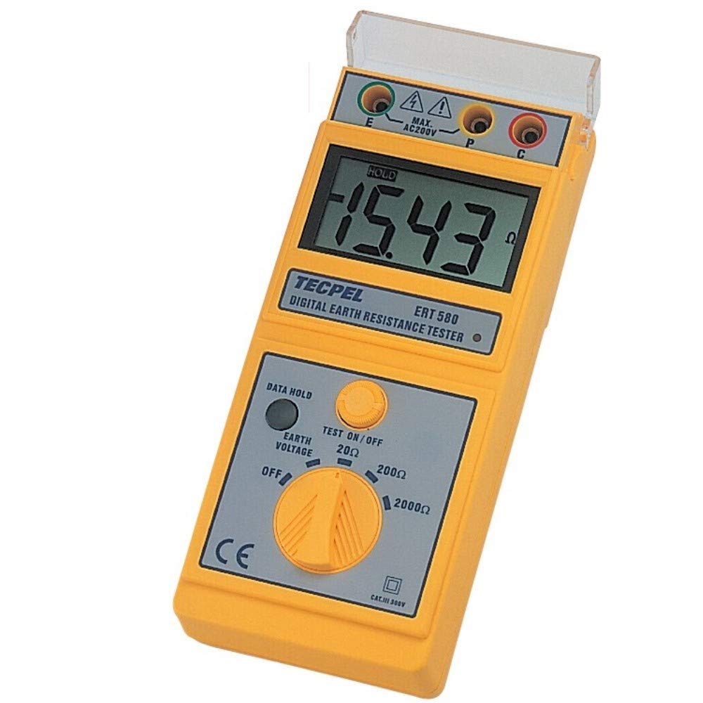 Digital Earth Resistance Tester ERT-580 - 20/200/2000 Ohm Range for Accurate Soil Testing | Perfect for Electrical Grounding, Solar Panel Installation & Industrial Safety Inspections