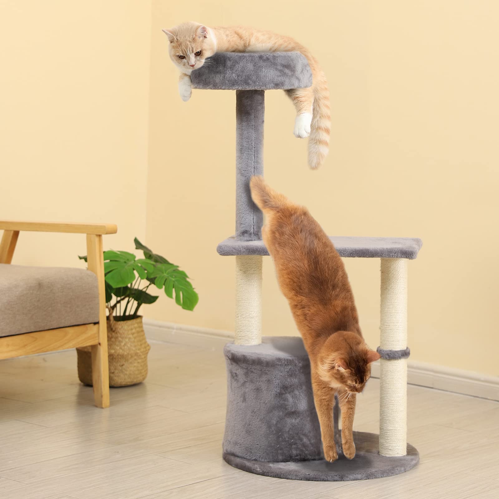 Premium Multi-Level Cat Tree with Sisal Scratching Posts & Fun Toys - Indoor Cat Tower Condo for Large Cats - Durable Cat Furniture Activity Center for Play, Rest & Climbing - Perfect for Apartments & Home Decor