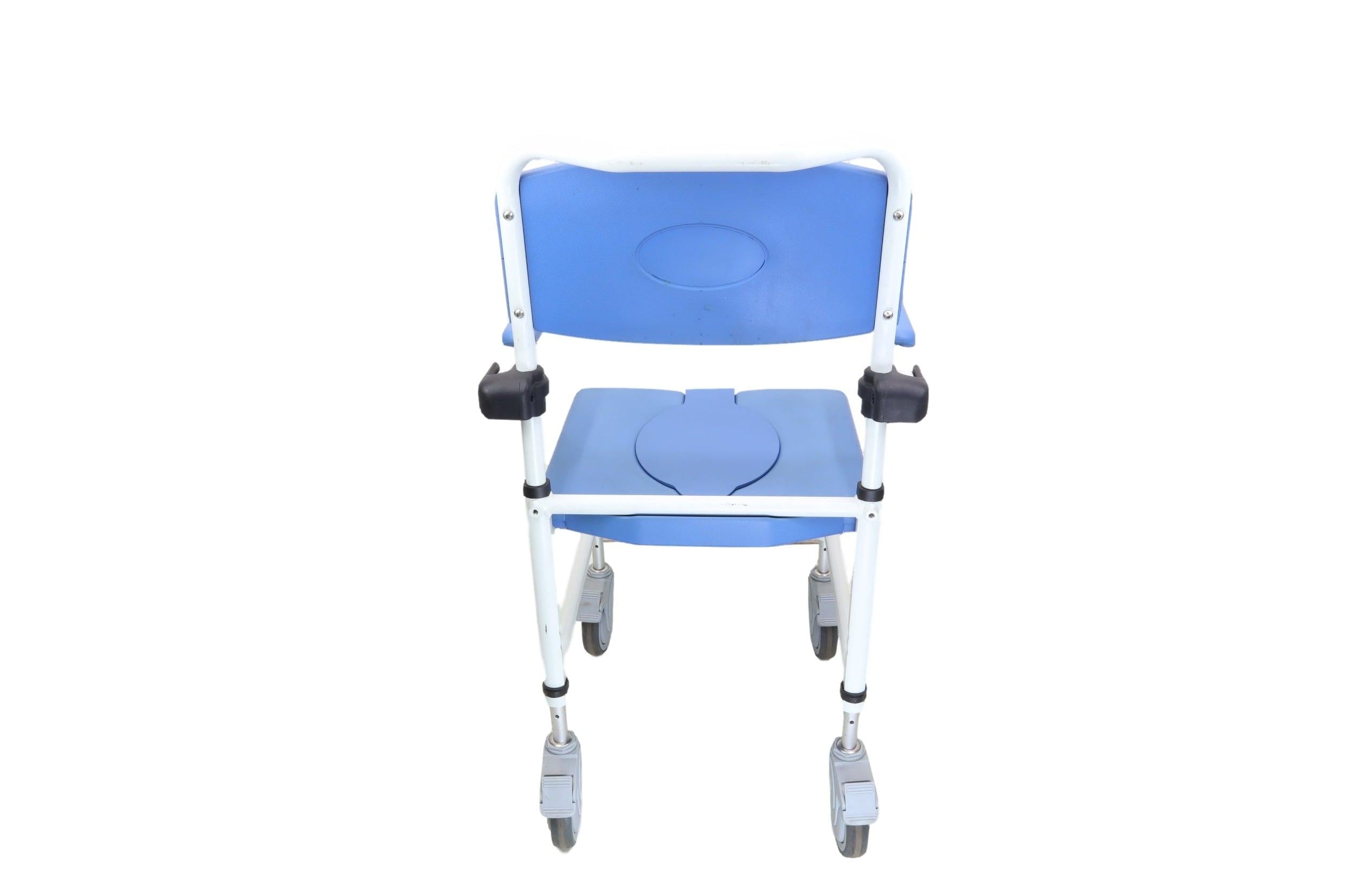Healthline Ezee Life 180 Aluminum Shower Chair Commode - Lightweight Adjustable Bath Seat for Elderly & Disabled - Perfect for Bathroom Safety & Mobility Assistance