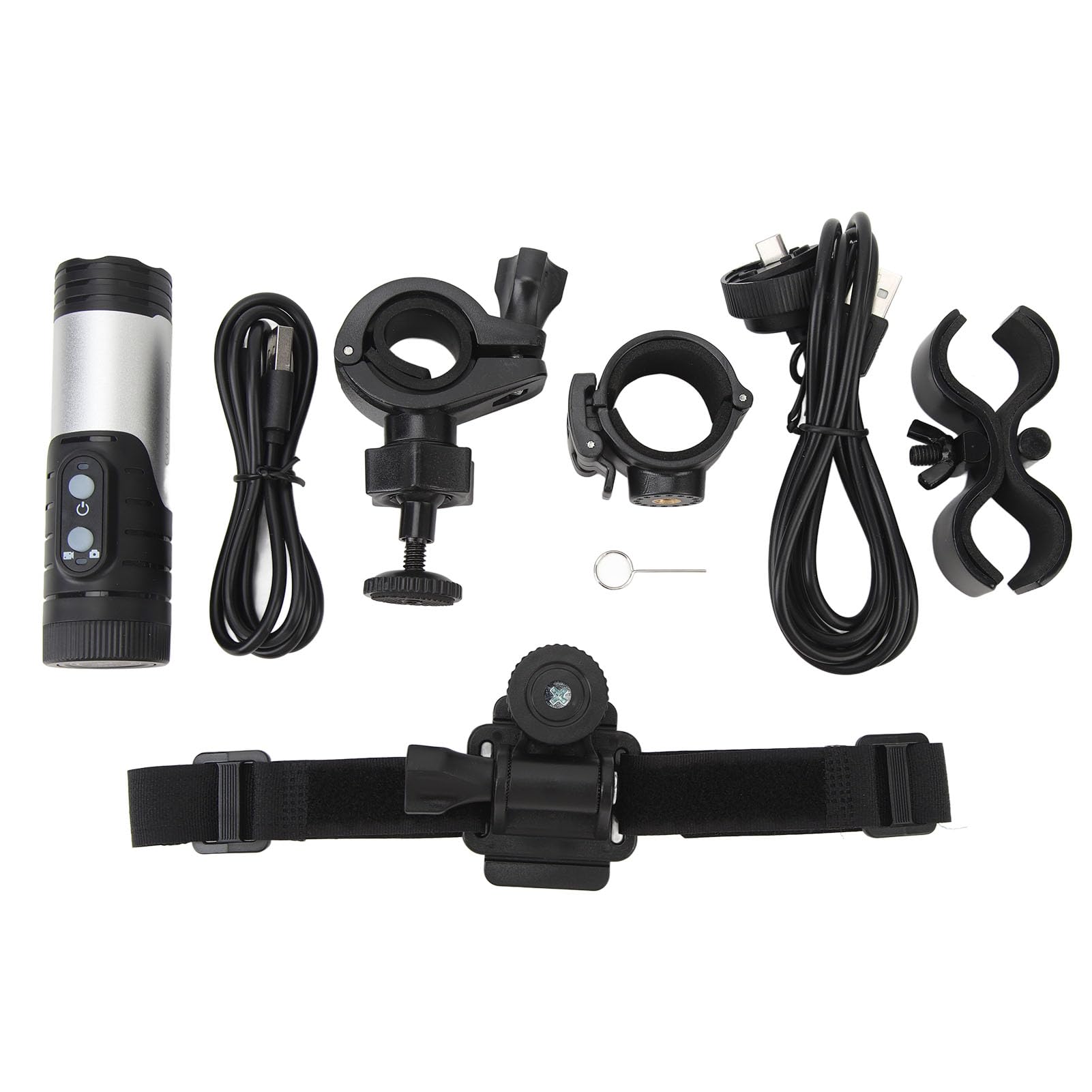 **Akozon H68B 4K Waterproof Action Camera with Anti-Shake - Helmet & Bike Mount Included - Ideal for Motorcycle, Cycling, Surfing & Outdoor Sports (Silver)**