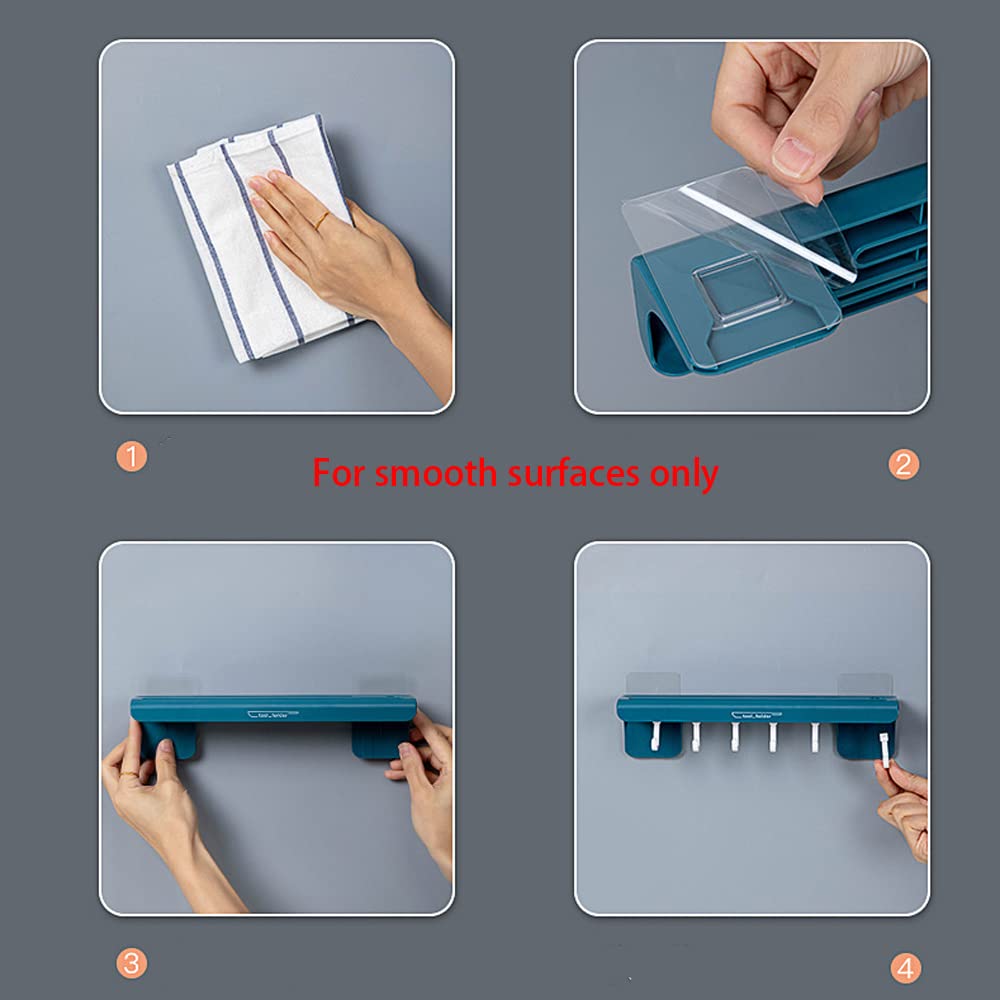 Wall Mounted Self-Adhesive Knife Holder - Space-Saving Kitchen Knife Rack with Hooks for Knives, Utensils & Spices | Perfect for Small Kitchens, RVs & Camping Use