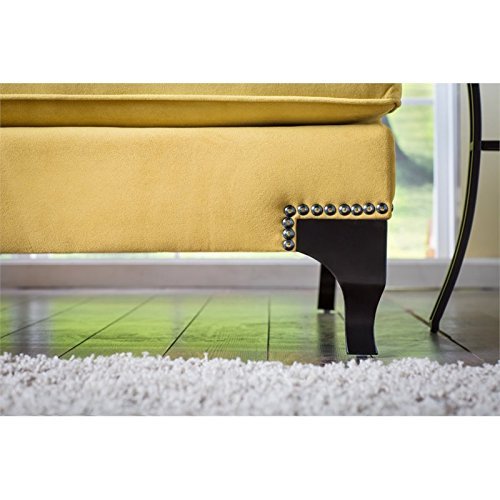 Furniture of America Argenie Fabric Upholstered Sofa - Gold Luxury Living Room Couch for Modern Home Decor & Comfortable Seating