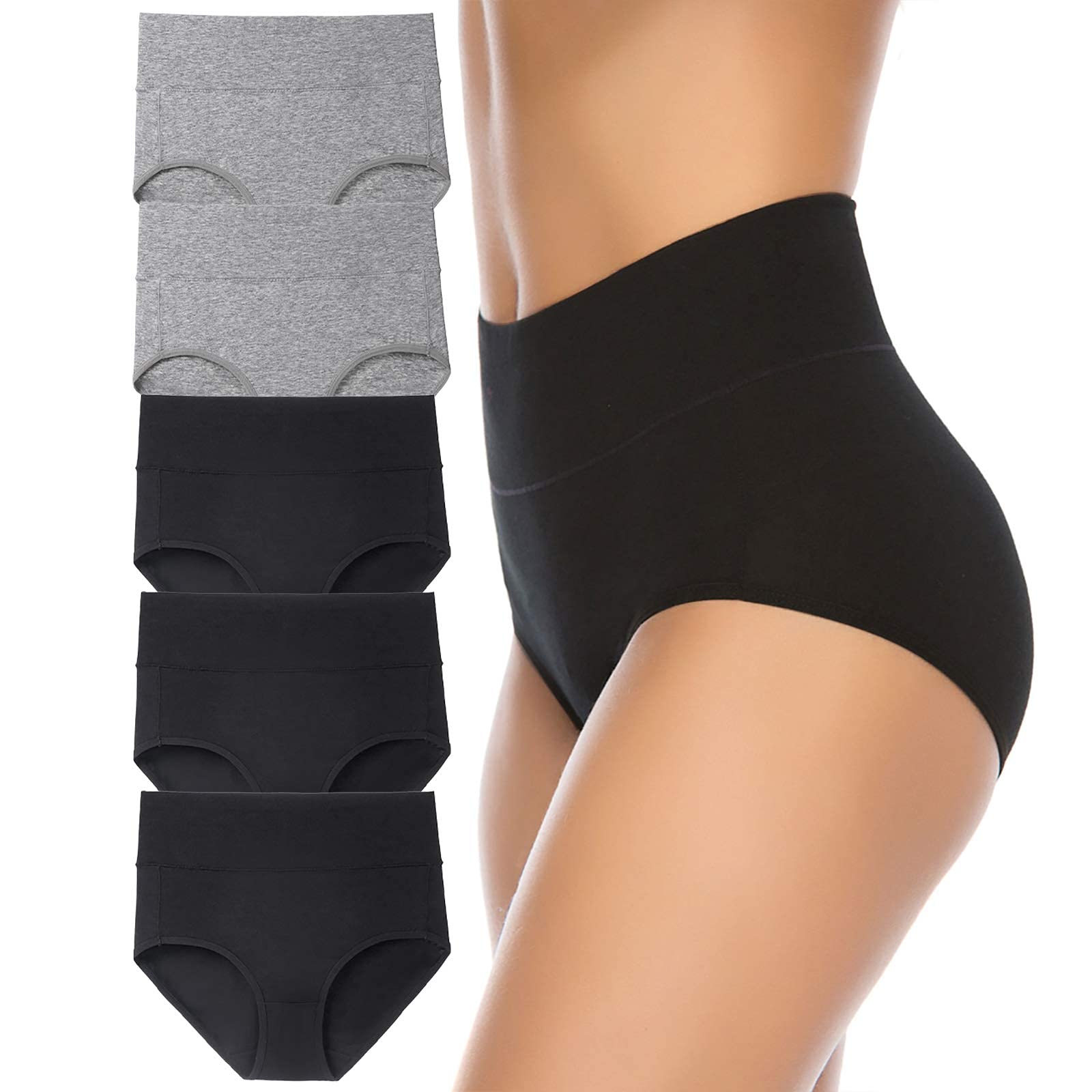 Annenmy Women's High Waist Cotton Underwear - Soft Breathable Brief Panties for Everyday Comfort (Regular & Plus Size) | Perfect for Yoga, Sleep & Lounge Wear