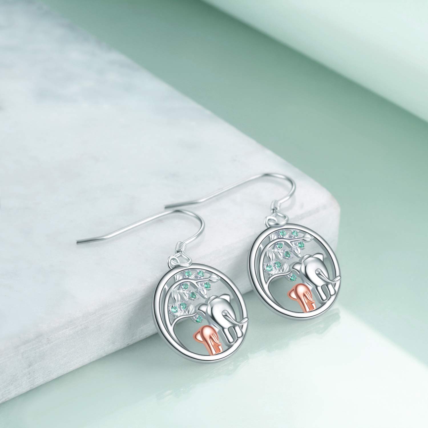 Sterling Silver Elephant/Wolf/Cat Stud Earrings for Women - Dainty Animal Jewelry Gift for Her - Perfect for Casual Wear, Parties & Gifting