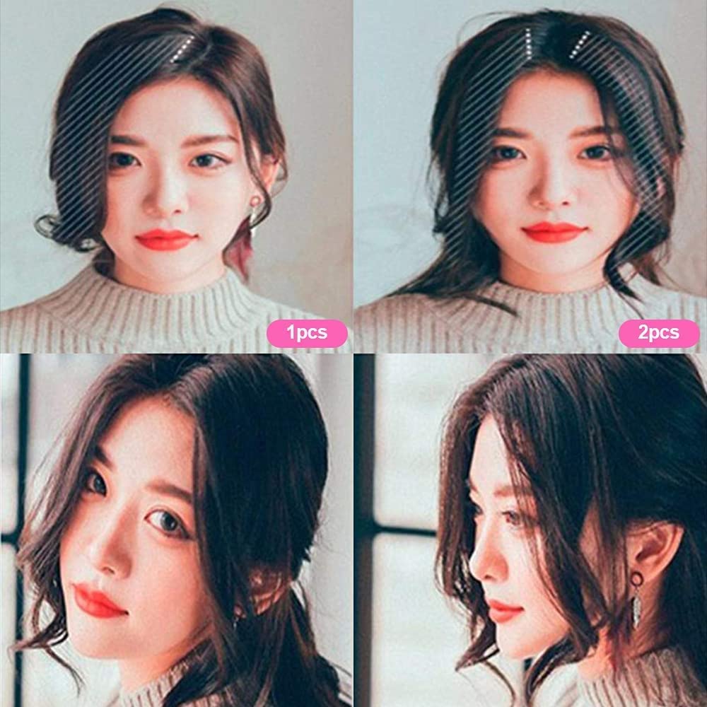 Dsoar 2PCS Wavy Clip-In Bangs - Real Human Hair Side Fringe Extensions (Jet Black) for Instant Volume & Styling - Perfect for Cosplay, Daily Wear & Special Occasions