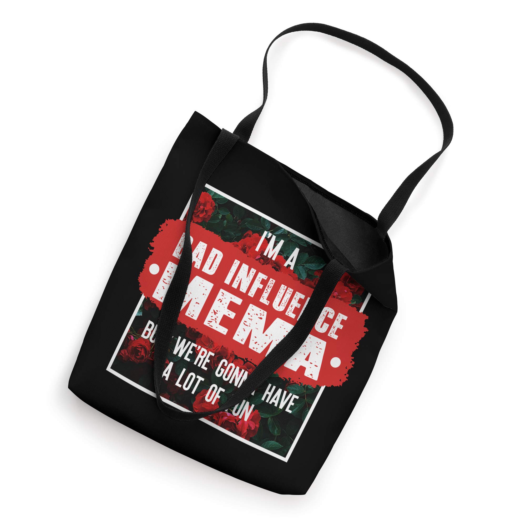 Bad Influence MeMa Tote Bag - Funny Mother's Day Gift for Women - Large Canvas Tote with Sassy Quote - Perfect for Shopping, Beach & Everyday Use