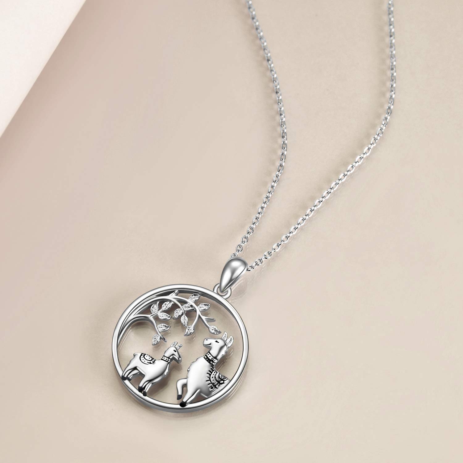YAFEINI Sterling Silver Llama Sloth Necklace - Cute Alpaca Pendant Jewelry for Women & Girls | Perfect Birthday Gift, Friendship Present & Everyday Wear