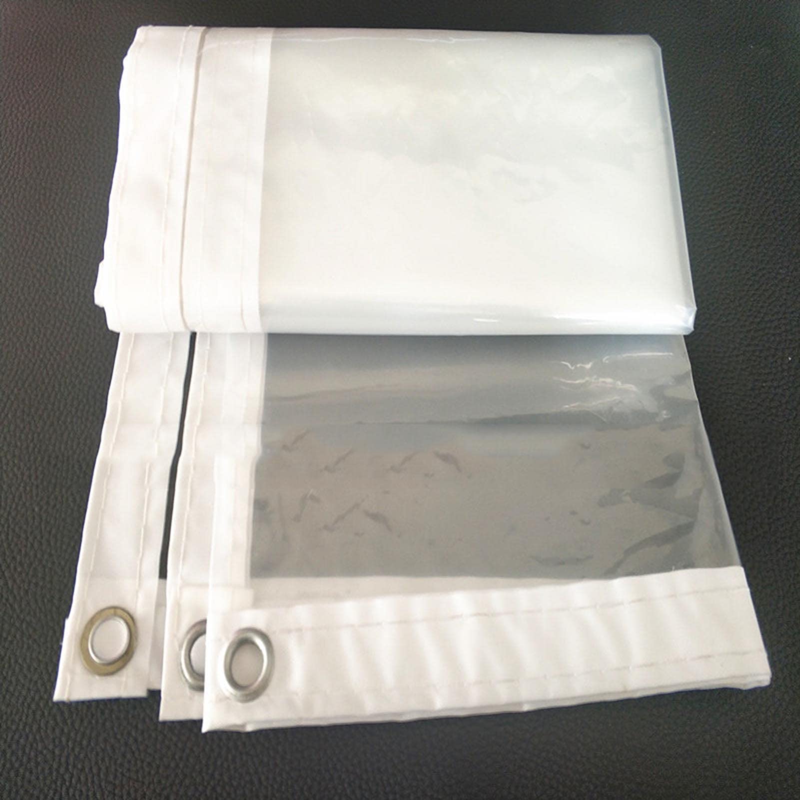 Heavy-Duty Clear PE Tarpaulin Chicken Coop Cover - 26.24x26.24ft (8x8m) Waterproof Outdoor Plastic Curtain with Reinforced Eyelets - Ideal for Balcony Windows, Gazebo, Gardening & Winter Animal Shelter Protection