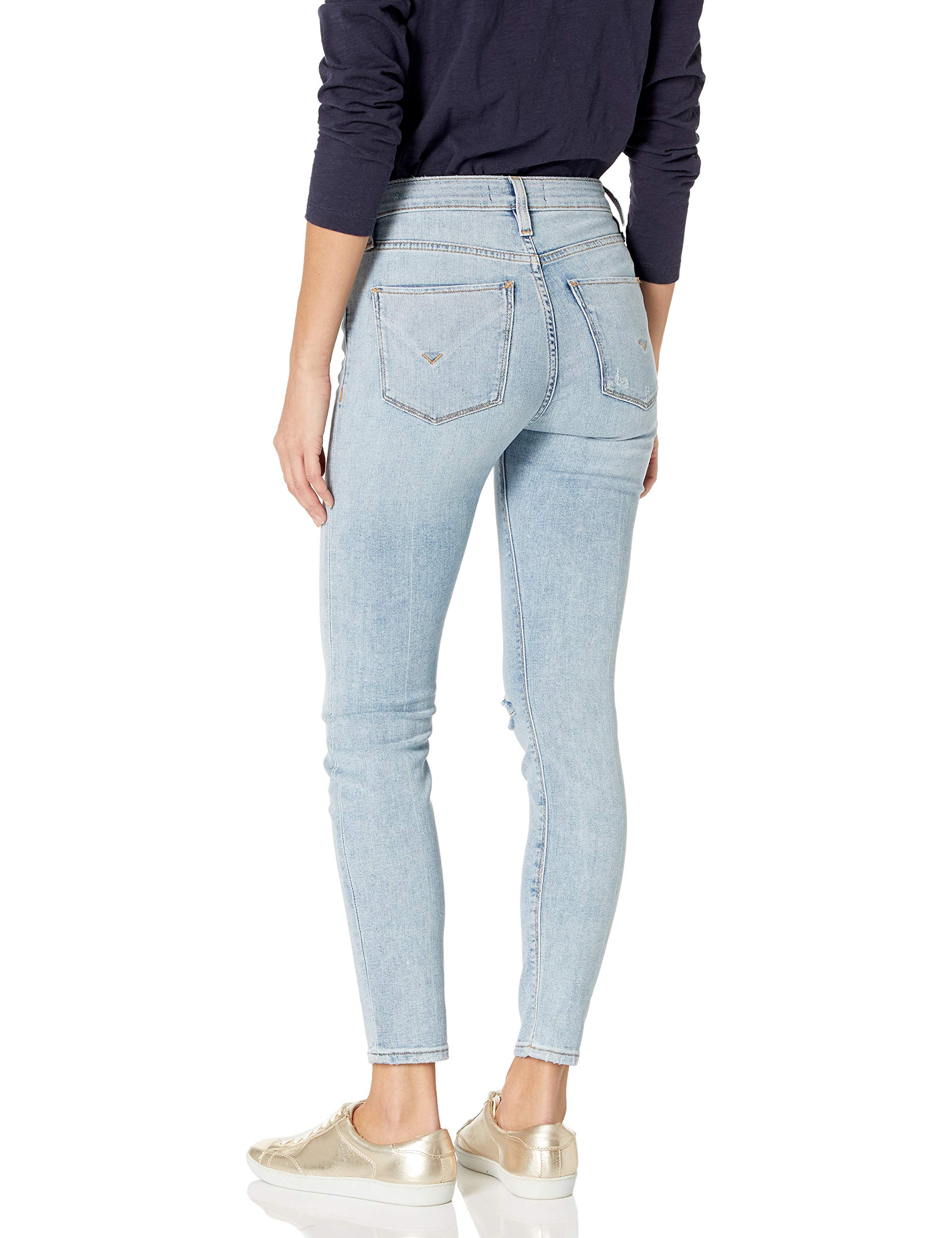 HUDSON Women's Barbara High Rise Super Skinny Crop Jeans - Stretch Denim Pants for Casual Wear & Night Out | Comfortable Slim Fit Ankle Jeans for Women