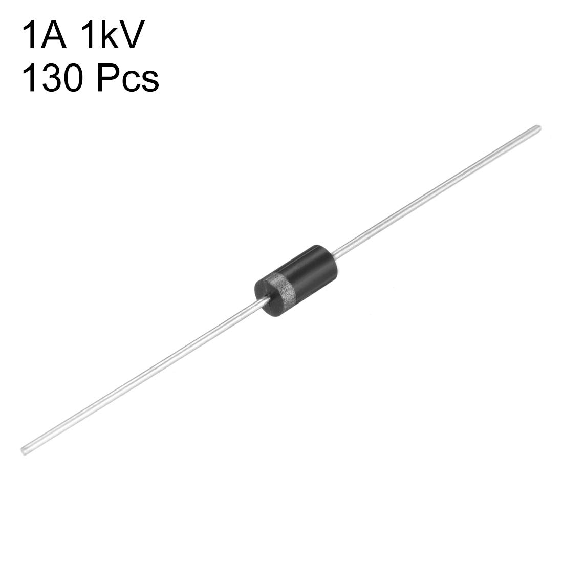 uxcell 1N4007 Rectifier Diode 1A 1000V, 130-Pack Silicon Electronic Diodes for Power Supplies, Circuits & DIY Electronics Projects