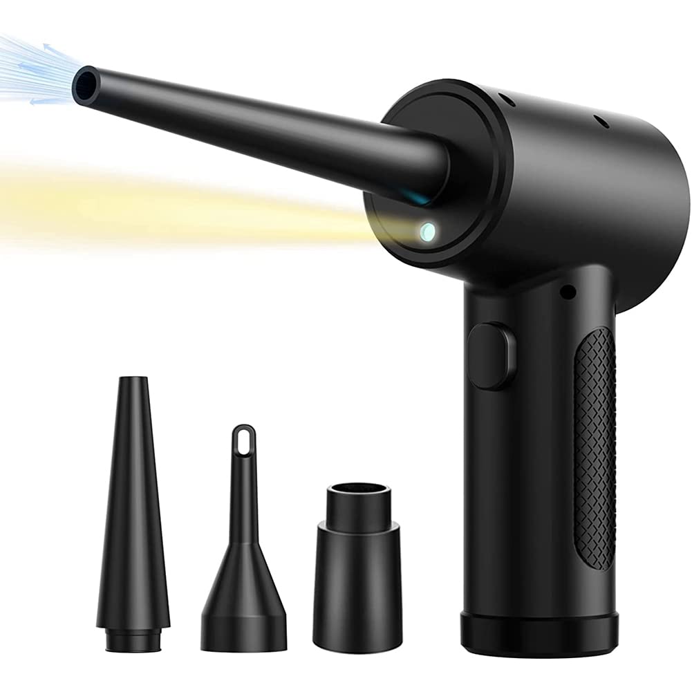 MAKAA Cordless Electric Air Duster - 51000RPM High Power, Replaces Compressed Air Cans, USB Rechargeable for Computer, Laptop, Keyboard Cleaning - Perfect for Home Office, Electronics Maintenance & DIY Projects