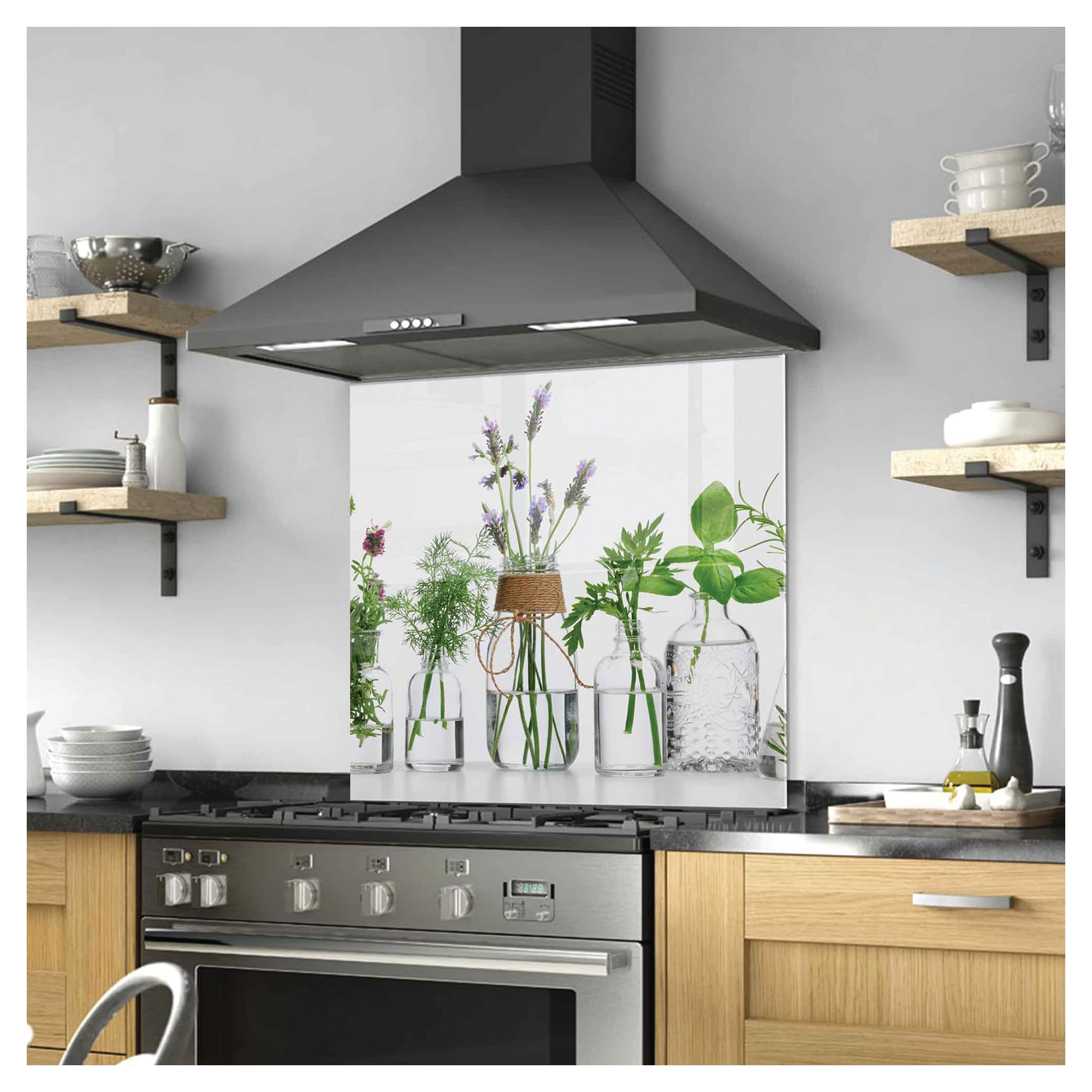 Tempered Glass Stove Backsplash - 33.5x20