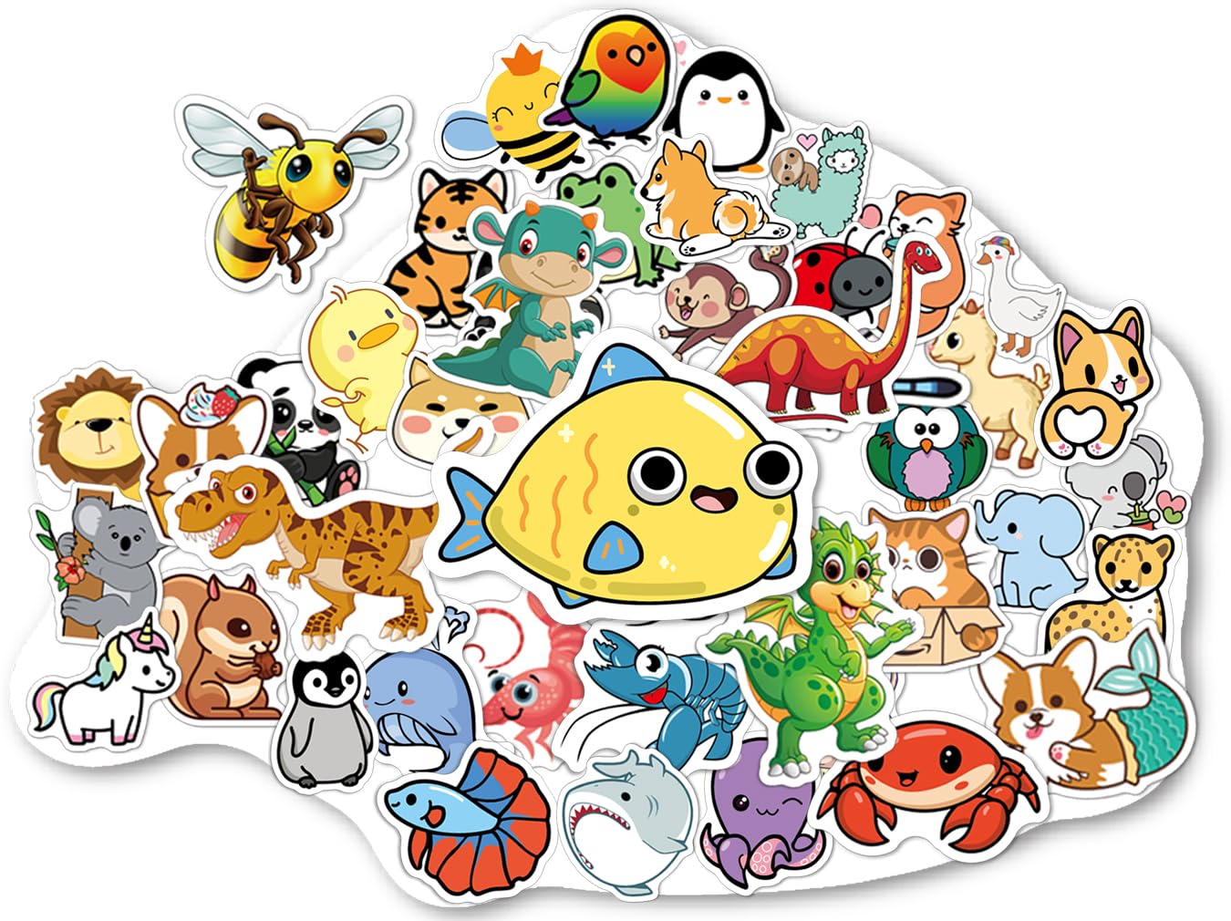 150 PCS Animal Dinosaur Stickers for Kids - Waterproof Vinyl Stickers for Water Bottles, Laptops, Tablets - Bulk Stickers for Girls, Boys & Teens - Perfect for School, DIY Crafts & Party Favors