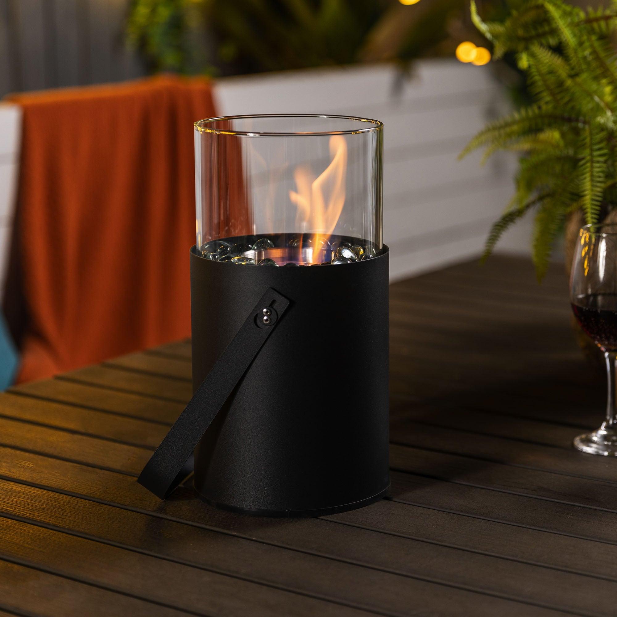 Black Ethanol Fire Pit - Portable Tabletop Fireplace for Indoor & Outdoor Use, Mini Fire Bowl for Patio, Garden, Dinner Parties & Home Decor | Perfect for Backyard Gatherings & Cozy Nights