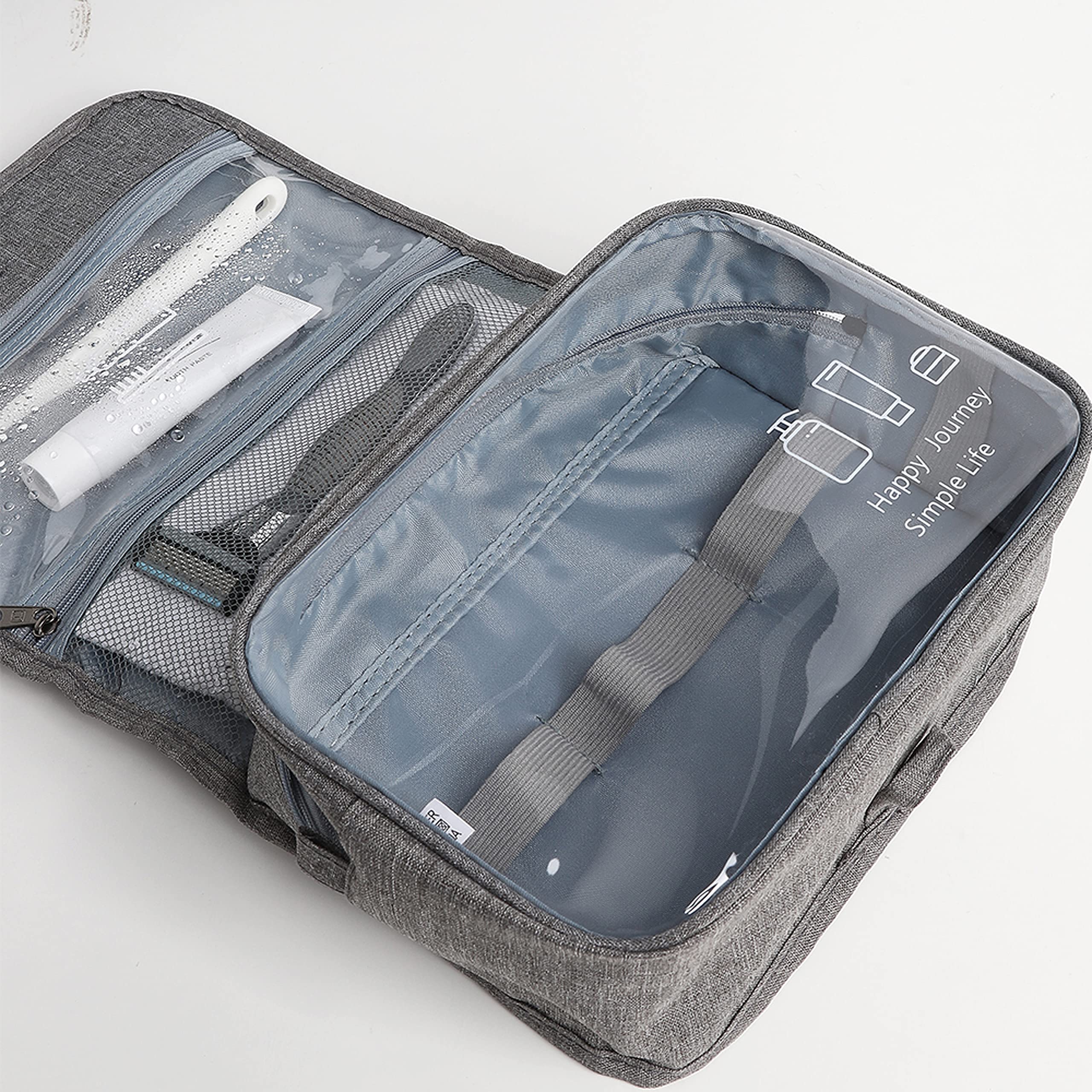 Waterproof Hanging Toiletry Bag for Travel & Bathroom - Cyan