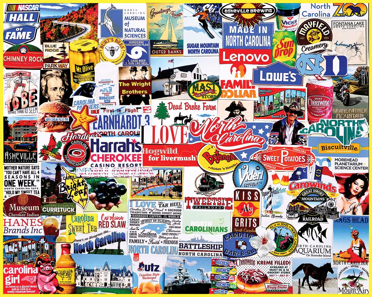 White Mountain - I Love North Carolina 1000 Piece Jigsaw Puzzle | Vintage Advertisement Puzzle for Adults & Families | Perfect for Home Decor, Gift Giving & Relaxation