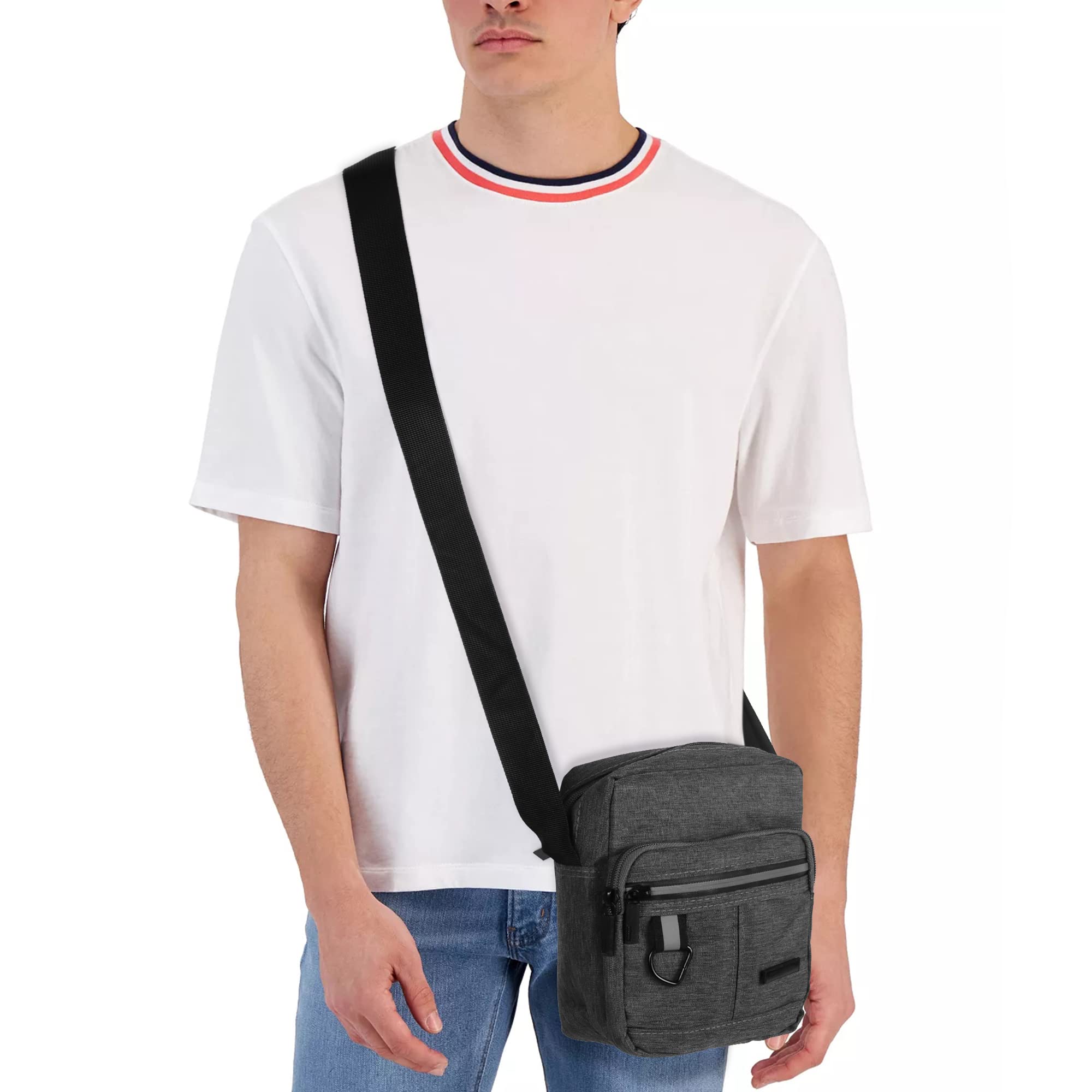 Kaket Men's Waterproof Crossbody Shoulder Bag - Slim Travel Messenger Bag for Business & Casual Use with Multiple Pockets - Perfect for Work, Commuting & Outdoor Activities