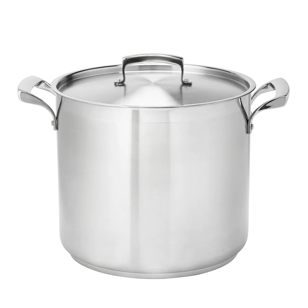 Thermalloy 40 Quart Stainless Steel Deep Stock Pot with Lid - Heavy Duty Commercial Cooking Pot for Soups, Stews, Pasta & Large Batch Meal Prep