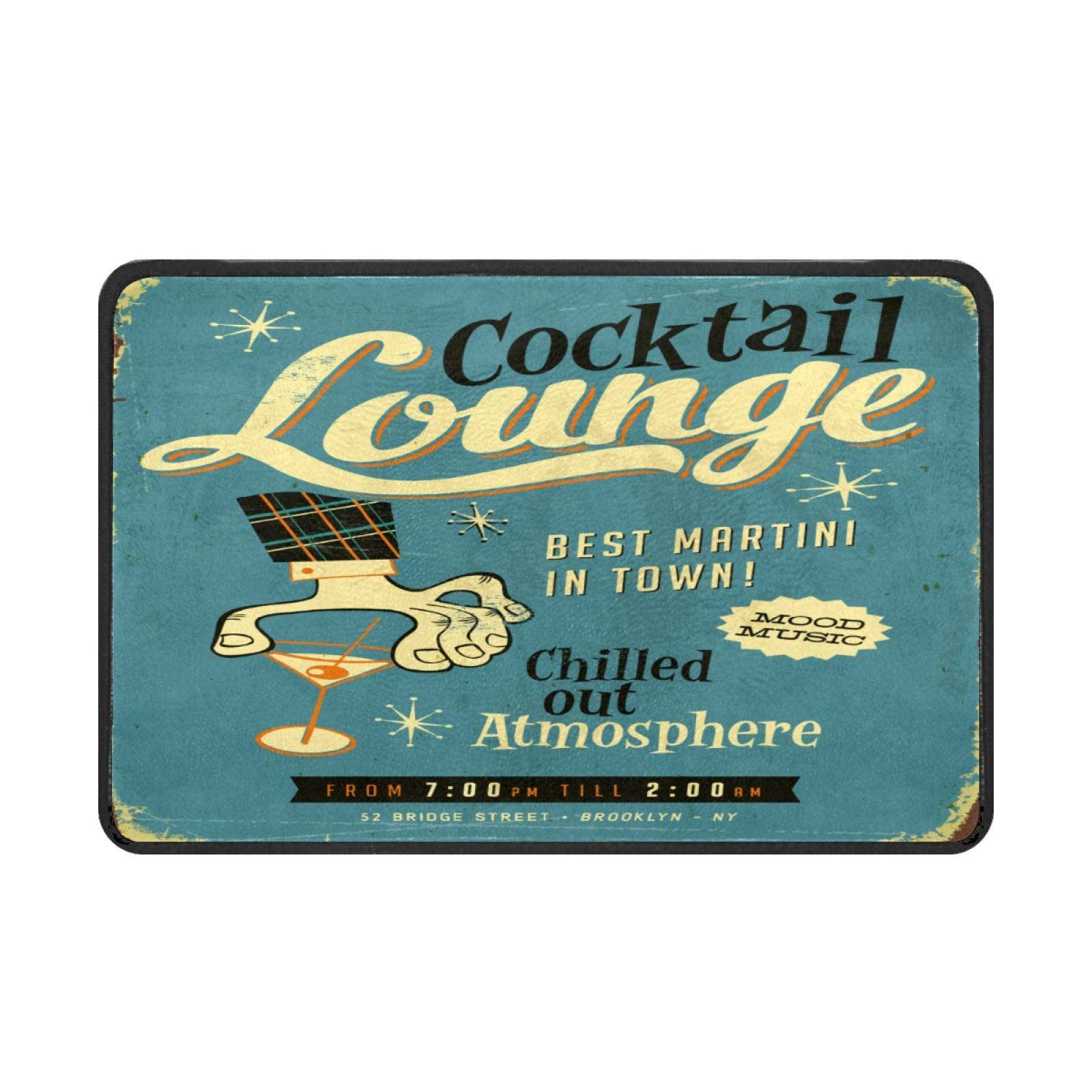 Non-Slip Welcome Doormat - Funny Entrance Floor Mat for Indoor/Outdoor Use, Bathroom Rug & Home Decor - Perfect for Front Door, Patio, Cocktail Lounge & Retro Style Spaces
