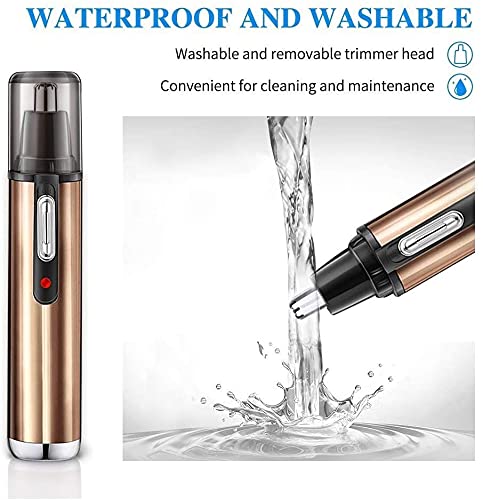 Painless Ear & Nose Hair Trimmer for Men - Waterproof Eyebrow & Facial Hair Clipper with Dual Edge Blades - Easy Cleaning Grooming Kit for Travel, Home & Personal Care