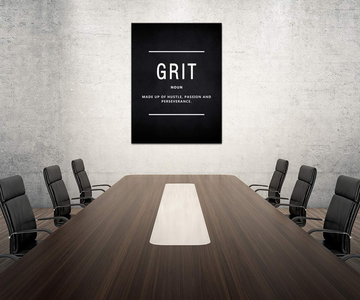 Yatsen Bridge Motivational Wall Art - Inspirational Canvas Prints with Entrepreneur Quotes for Office & Home Decor - Framed Grit Noun Poster (28”Wx44”H) - Perfect for Teens Room, Home Office & Workspace Motivation