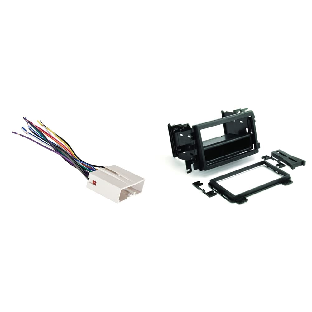 Metra 70-5520 Radio Wiring Harness & SCOSCHE Car Stereo Installation Kit for 1995-Up Ford Mercury Lincoln Mazda Vehicles - Compatible with Double DIN & DIN with Pocket - Perfect for Aftermarket Radio Upgrades & Car Audio Installations