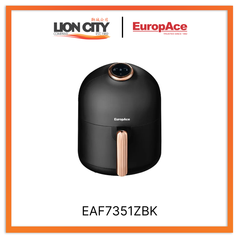 Europace EAF7351ZBK 3.5L Digital Air Fryer with LED Display - Healthy Oil-Free Cooking for French Fries, Chicken Wings & More - Perfect for Small Kitchens & Fast Meals