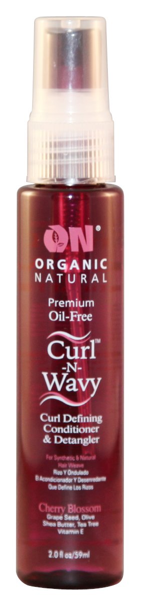 Organic Natural Curl Defining Conditioner & Detangler for Wavy Hair - Cherry Blossom Scent, 2 oz | Hydrating & Frizz Control for Curly Hair - Perfect for Daily Use & Styling