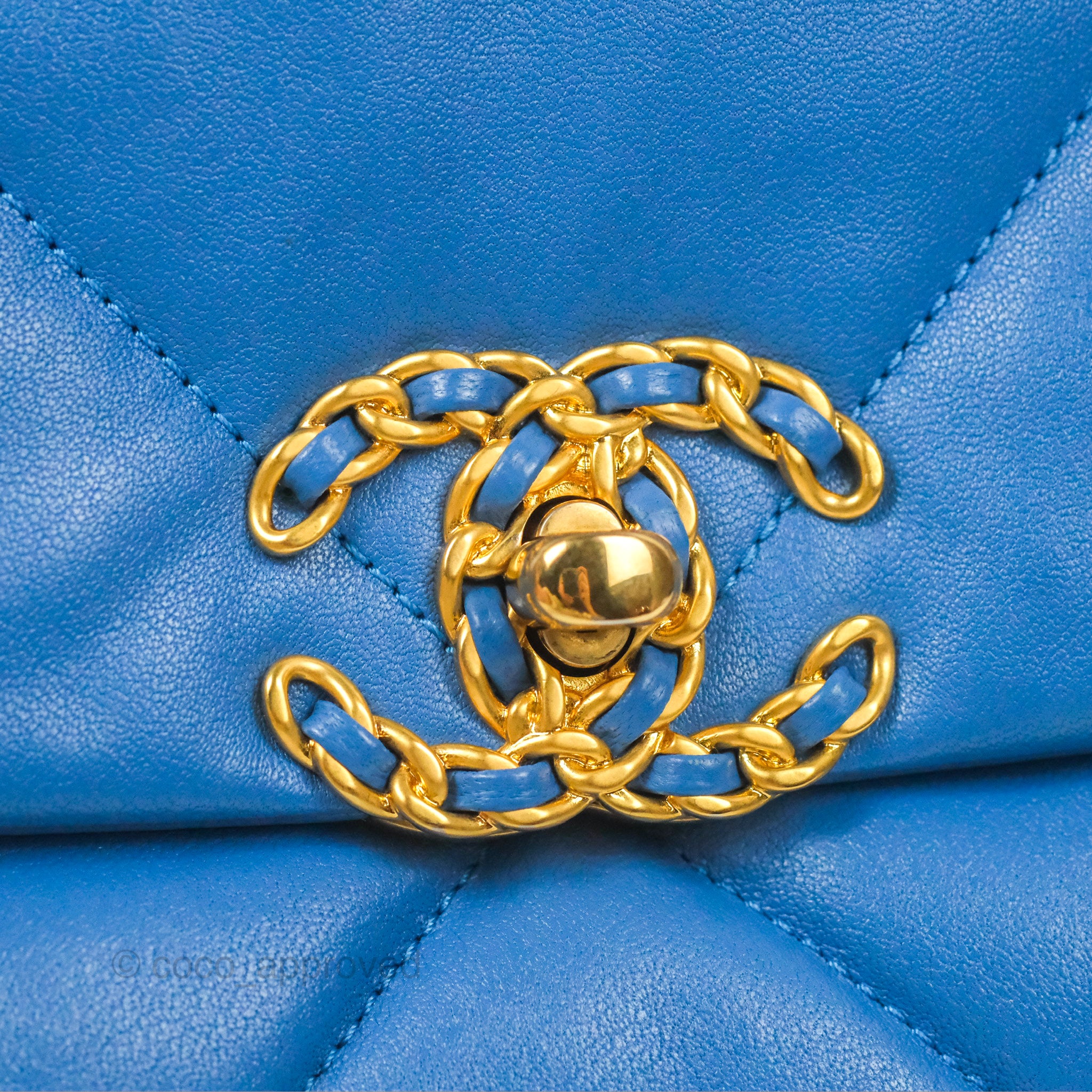 Chanel 19 Small Handbag in Blue with Mixed Hardware - Luxury Crossbody Bag for Women, Perfect for Date Night & Evening Events