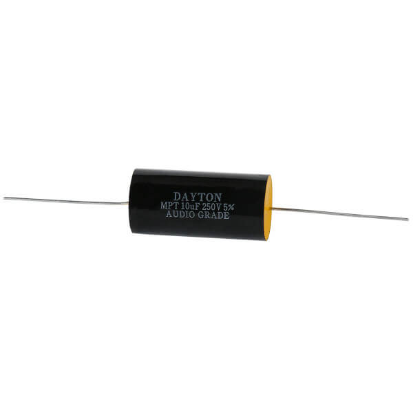 Dayton Audio DAC10PE 10.0uF 250V Polypropylene Film Capacitor - High-Quality Audio Component for Speaker Crossovers & Hi-Fi Systems