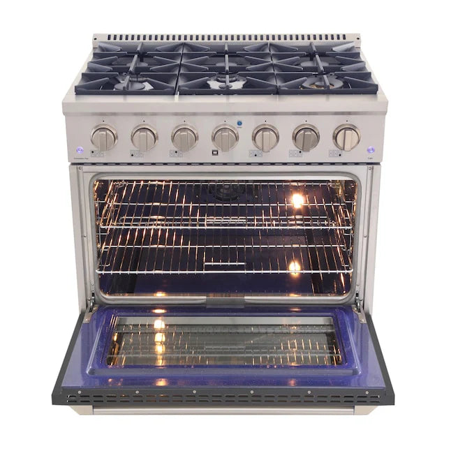 Kucht 36-Inch Pro Style Dual Fuel Range KDF362/LP GR - Professional Gas & Electric Stove for Home Chefs | Perfect for Gourmet Cooking, Baking & Entertaining