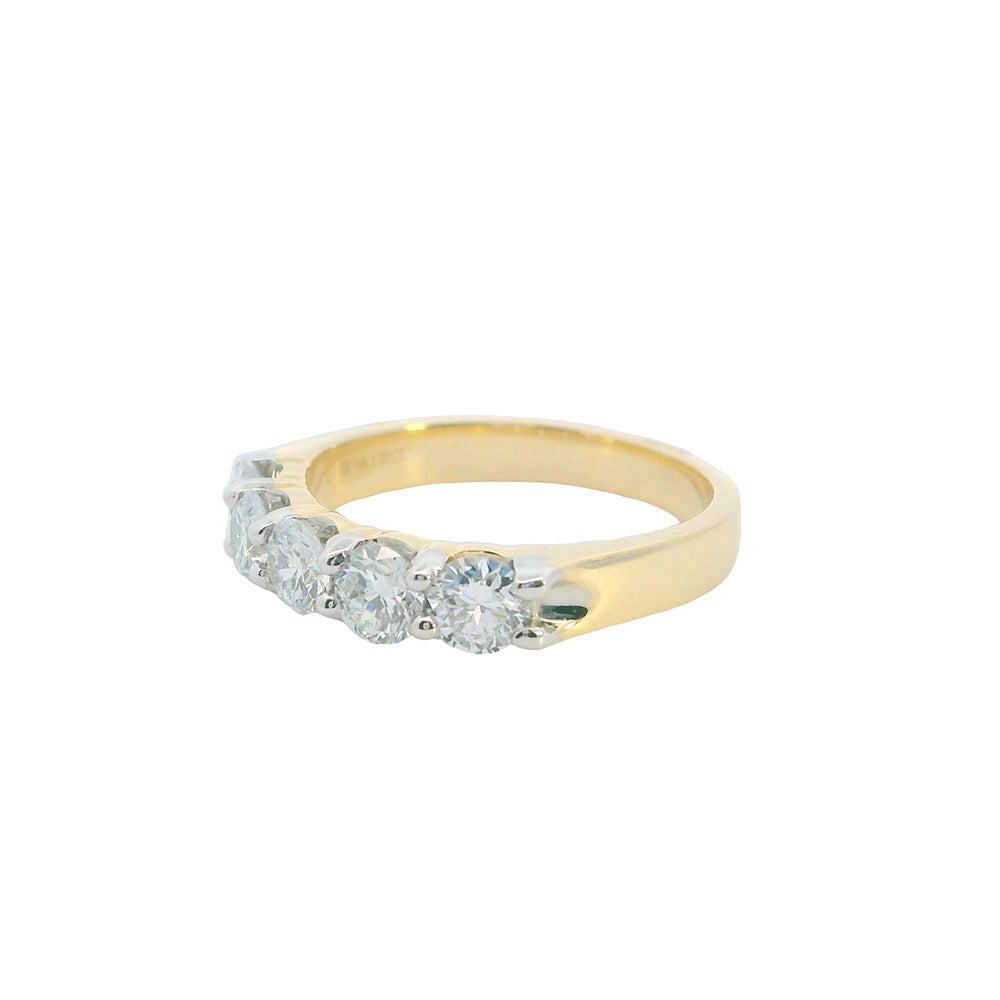 1 CTW Modern 5-Stone Lab Grown Diamond Ring in 14K Gold - Elegant Engagement, Wedding, Anniversary Jewelry Gift for Her