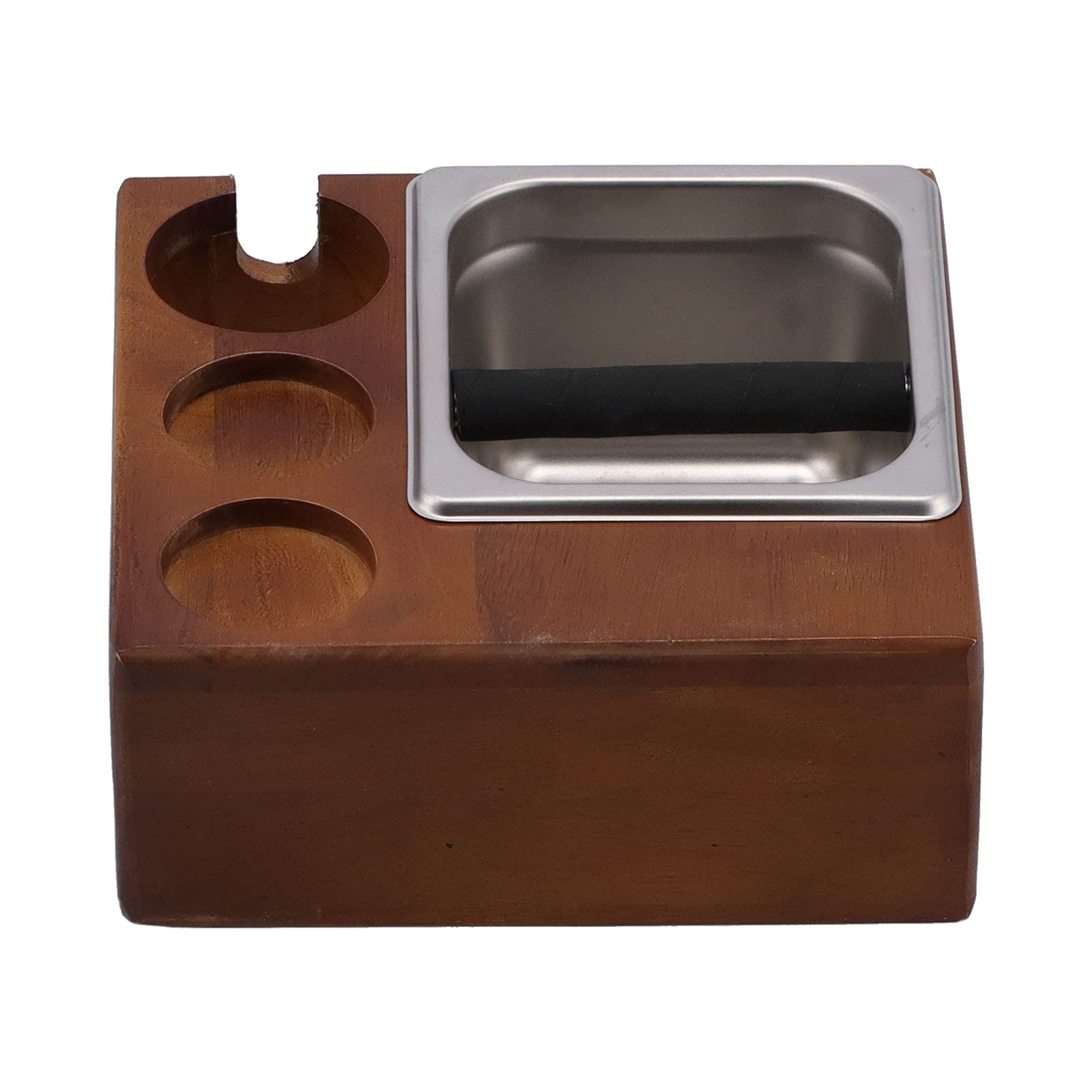 Premium Knock Box with Unique Wood Texture - Detachable Coffee Tamper Stand for Espresso Bars, Milk Tea Shops & Coffee Shops | Perfect for Baristas & Home Brewing Enthusiasts