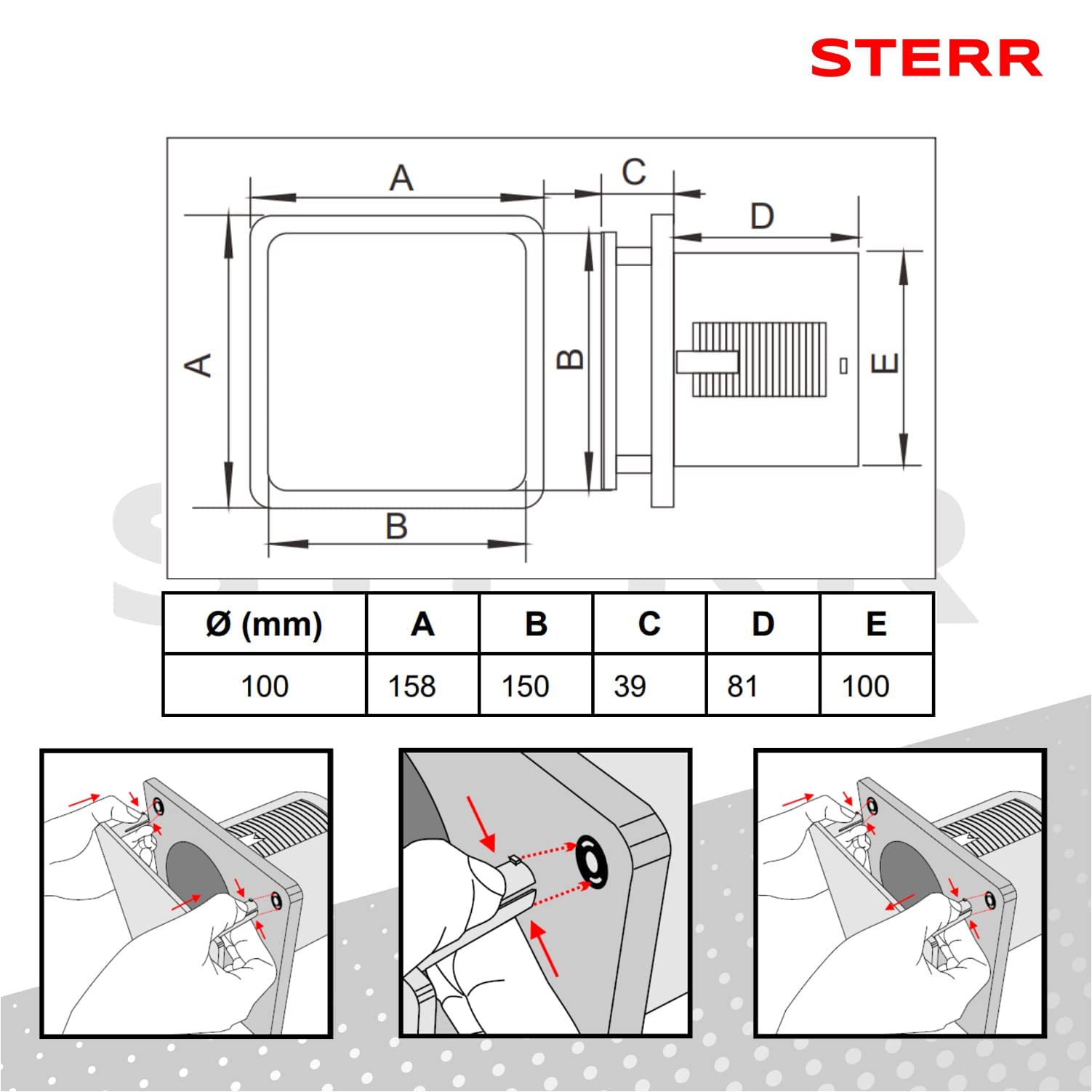 STERR White Bathroom Exhaust Fan 100mm with LED & Timer - Modern Glass Front Design - Quiet Bathroom Ventilation Fan - 10W Energy Efficient - Perfect for Bathrooms, Kitchens, and Small Spaces