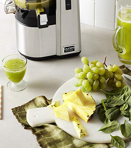 HUROM HZ Slow Juicer - Cold Press Masticating Juicer for Fruits & Vegetables, Quiet & High Juice Yield, Easy to Clean, BPA-Free (Silver) - Perfect for Healthy Juicing, Detox, and Smoothies at Home